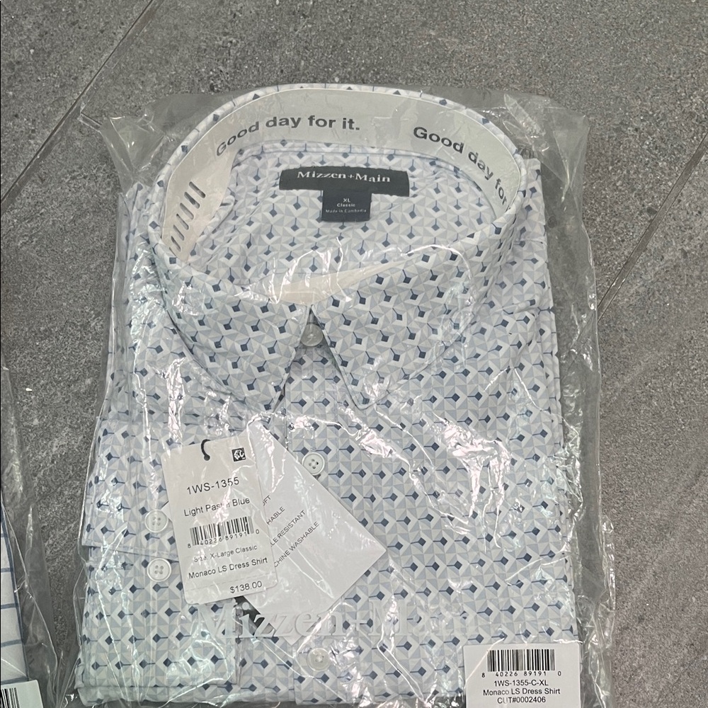 Mizzen+Main Geometric Patterned Dress Shirt